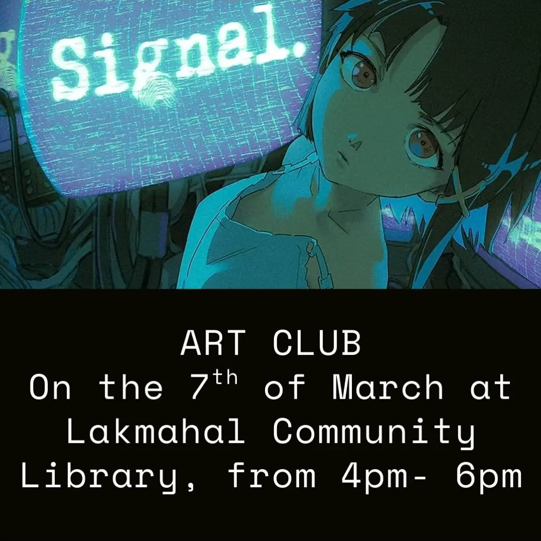 Art Club flyer at Lakmahal Community Library